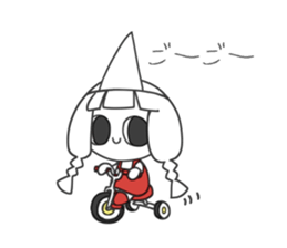 Little girl with pigtails sticker #10954290