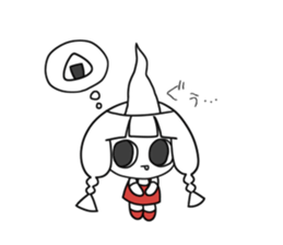 Little girl with pigtails sticker #10954291