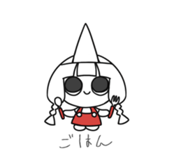 Little girl with pigtails sticker #10954292