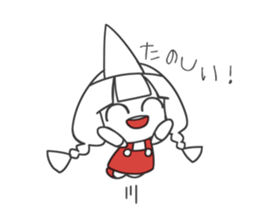 Little girl with pigtails sticker #10954293