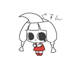 Little girl with pigtails sticker #10954301