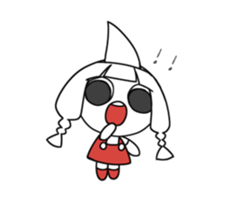 Little girl with pigtails sticker #10954307