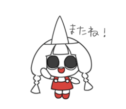 Little girl with pigtails sticker #10954308