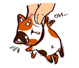 Super sticky tricolor mini dog sticker #10956713