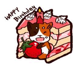 Super sticky tricolor mini dog sticker #10956736