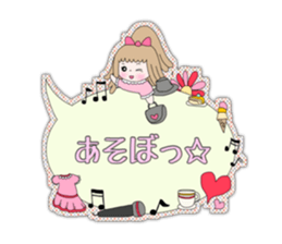 Cute girl balloons sticker #10957122