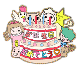 Cute girl balloons sticker #10957129