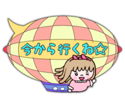 Cute girl balloons sticker #10957137