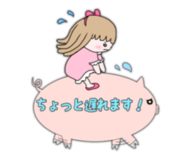 Cute girl balloons sticker #10957138