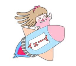 Cute girl balloons sticker #10957145