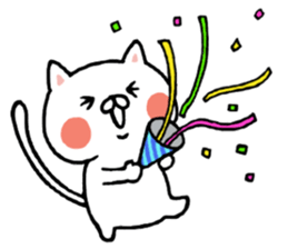 Everyday life sticker of white cat. sticker #10958332