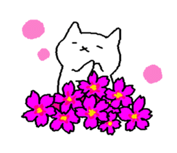 Handwritten kittens with spring flowers sticker #10959259