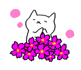Handwritten kittens with spring flowers sticker #10959259