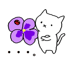 Handwritten kittens with spring flowers sticker #10959264