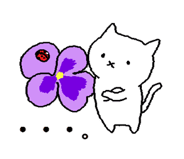 Handwritten kittens with spring flowers sticker #10959264