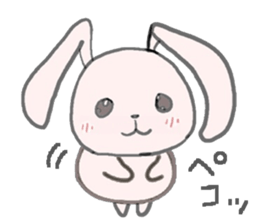 cute pink rabbit sticker sticker #10961234
