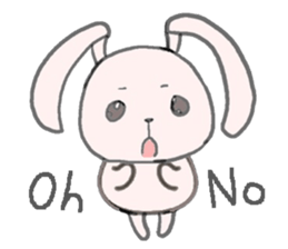 cute pink rabbit sticker sticker #10961235