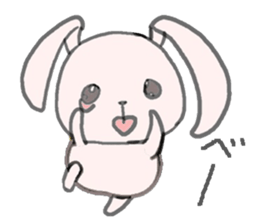 cute pink rabbit sticker sticker #10961240