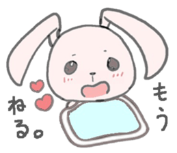 cute pink rabbit sticker sticker #10961247
