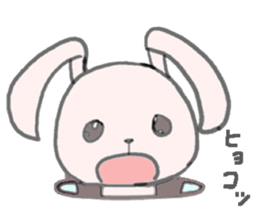 cute pink rabbit sticker sticker #10961252