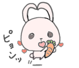 cute pink rabbit sticker sticker #10961258