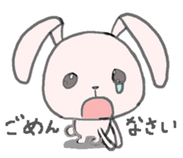 cute pink rabbit sticker sticker #10961259