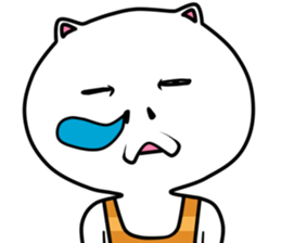 White   cat   (English Version) sticker #10961880