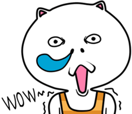 White   cat   (English Version) sticker #10961882