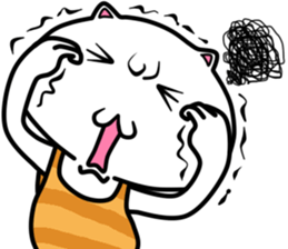 White   cat   (English Version) sticker #10961898