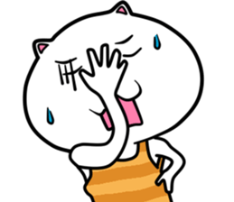 White   cat   (English Version) sticker #10961908