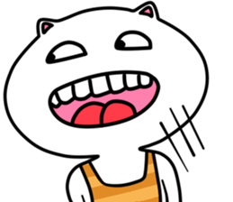 White   cat   (English Version) sticker #10961918