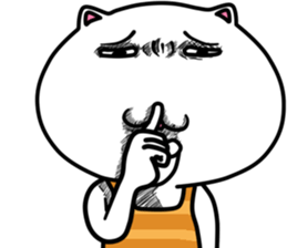 White   cat   (English Version) sticker #10961919