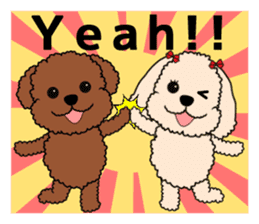Mogu and Marco of toy poodles 3 sticker #10963200