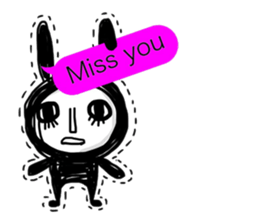 Girl of black rabbit2 sticker #10964528