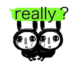 Girl of black rabbit2 sticker #10964529