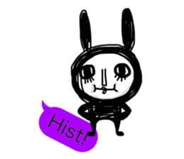 Girl of black rabbit2 sticker #10964534