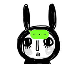 Girl of black rabbit2 sticker #10964535