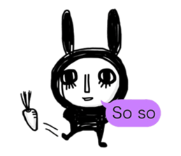Girl of black rabbit2 sticker #10964536