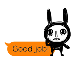 Girl of black rabbit2 sticker #10964537