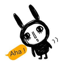 Girl of black rabbit2 sticker #10964541
