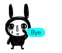 Girl of black rabbit2 sticker #10964543