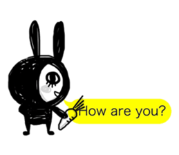 Girl of black rabbit2 sticker #10964545