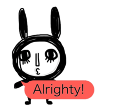 Girl of black rabbit2 sticker #10964546