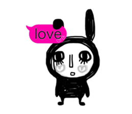 Girl of black rabbit2 sticker #10964548