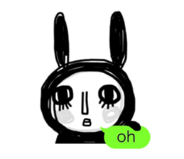 Girl of black rabbit2 sticker #10964550