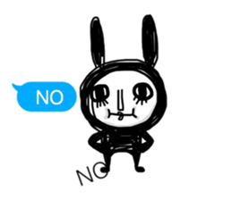 Girl of black rabbit2 sticker #10964551