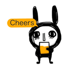 Girl of black rabbit2 sticker #10964554