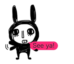 Girl of black rabbit2 sticker #10964555