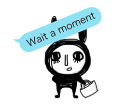 Girl of black rabbit2 sticker #10964556