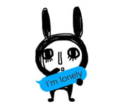 Girl of black rabbit2 sticker #10964558